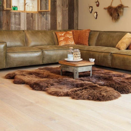 Vloerkleed Texelse schapenvacht Bruin