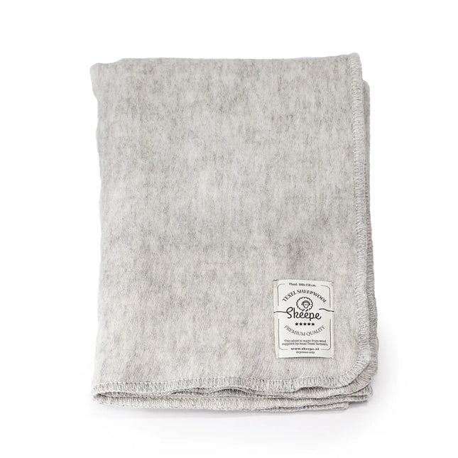 Wollen plaid van Texelse wol - Licht Grijs