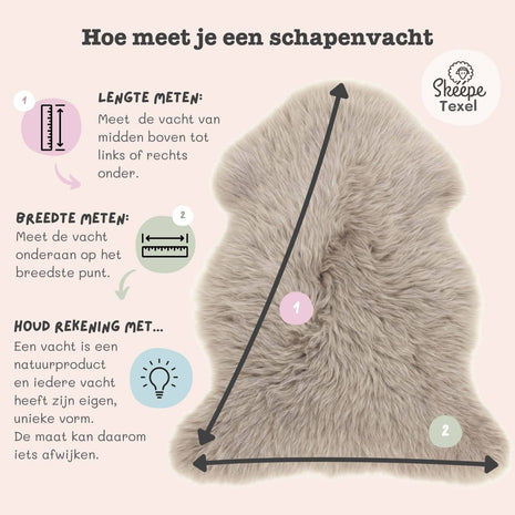 Hoe meet je een schapenvacht