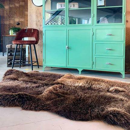 Schapenvacht vloerkleed bruin - licht bruin