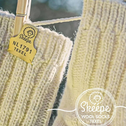 Beige wool Socks by Skéépe Texel - Ankle height - Size 42-46