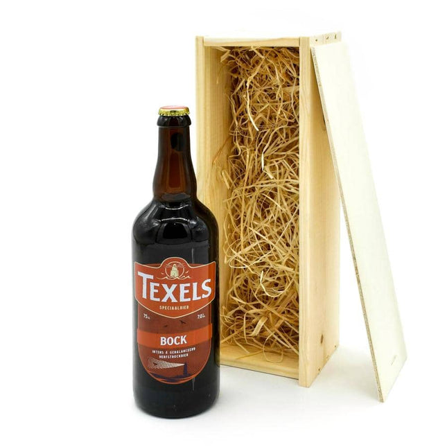 Texelse producten - Bockbier van de Texelse brouwerij in een geschenkverpakking