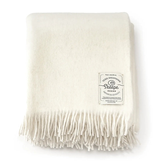 Wollen plaid wit Texel Skeepe