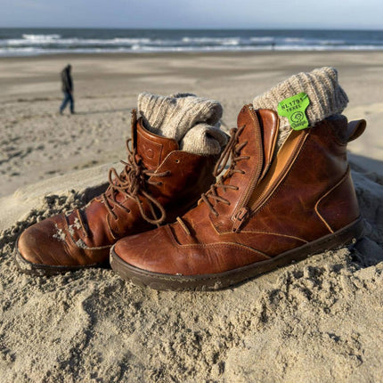 bruine geitenwollen sokken heren