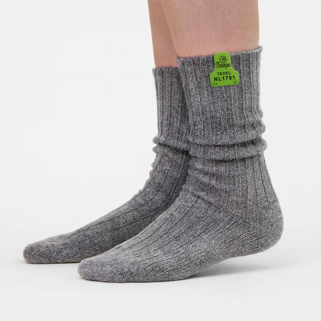 Grijze wollen sokken
