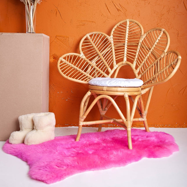 Texelse schapenvacht  donker roze