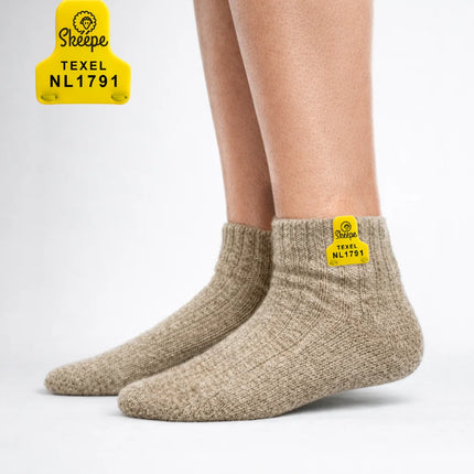 wollen sokken enkelsokken beige