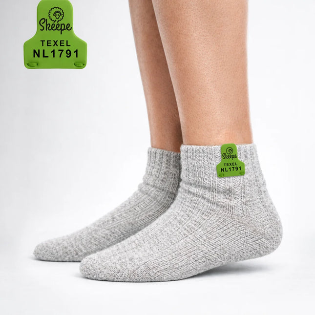 Licht grijze wollen sokken voor heren - kort