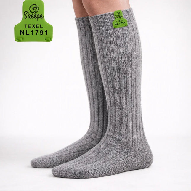 lange wollen sokken - grijs