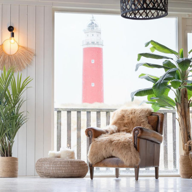 Lichtbruine Texelse schapenvacht - schapenvacht voor fauteuil - Lichtbruine schapenvacht