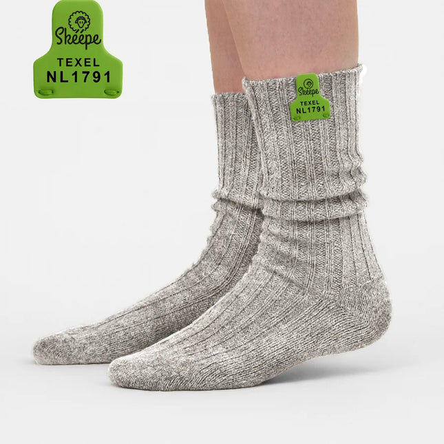 licht grijze geitenwollen sokken