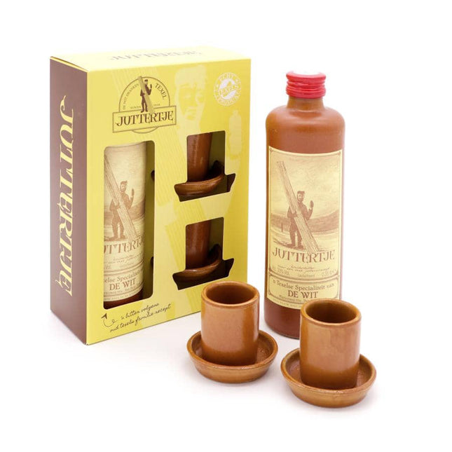 Texel kruidenbitter - Juttertje in geschenkverpakking met 2 borrelglaasjes