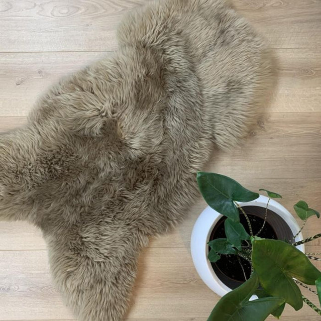 Texel lamsvacht in trendy taupe kleur
