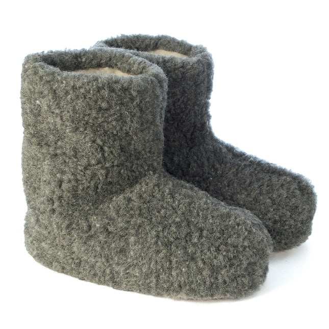 texelse wollen pantoffels grijs