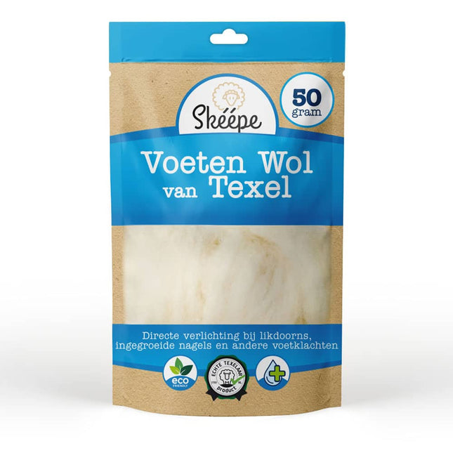 Texelse voetenwol van skéépe - bij voetklachten en verlichting van eeltplekken en likdoorns