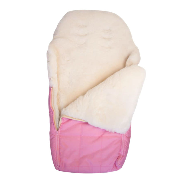 Roze voetenzak met lamswollen voering