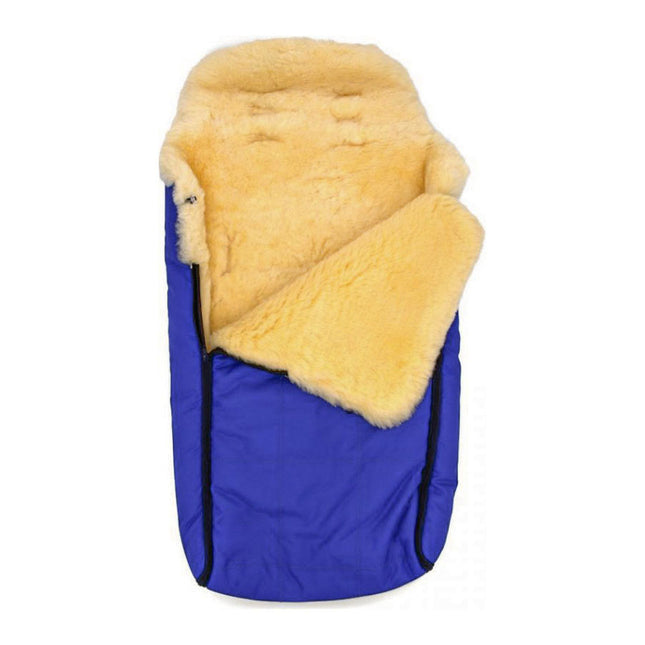 Schapenvacht voetenzak - blauw