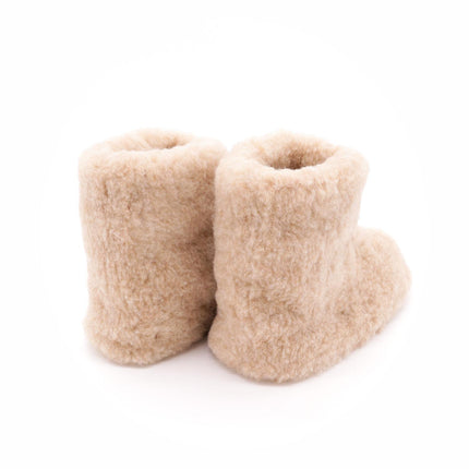 Chaussons en laine Texel Beige