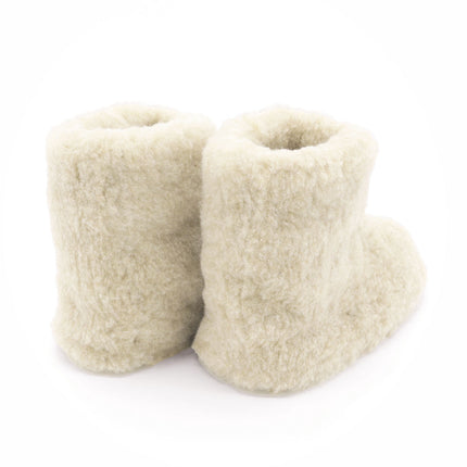 witte wollen sloffen
