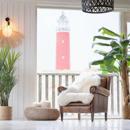 Groot schapenvacht wit - schapenvacht stoel - Texel schapenvacht