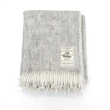 wollen plaid - licht grijs