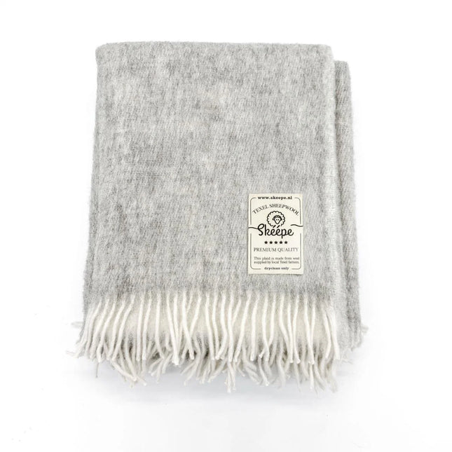 wollen plaid - licht grijs