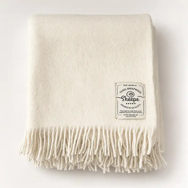 Wollen plaid wit Texel Skeepe